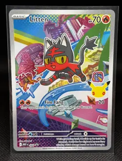 Pokemon Litten MEP 044 - First Partner Illustration Promo Card 30th Anniversary - Image 1
