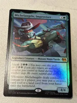 mtg foil Michelangelo Improviser, mythic rare, TMNT, unplayed - Image 1