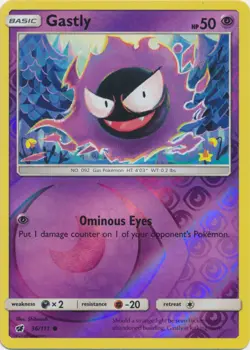 4x NM-Mint Gastly - 36/111 - Common - Reverse Holo Pokemon Crimson Invasion - Image 1