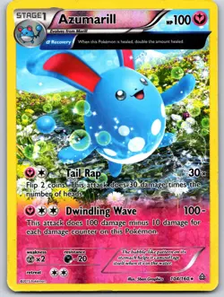 Azumarill 104/160 Holo Rare Primal Clash Pokemon Heavily Played - Image 1