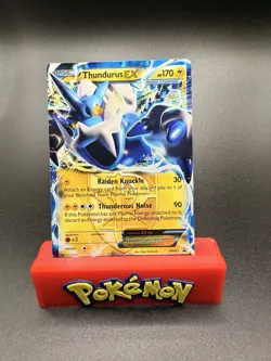 Pokemon TCG Thundurus EX BW81 Ultra Rare Black Star Promo Black & White 2013 LP - Image 1