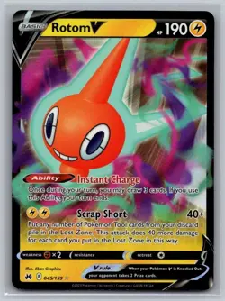 Rotom V 045/159 Holo V Rare Crown Zenith Pokemon Near Mint - Image 1