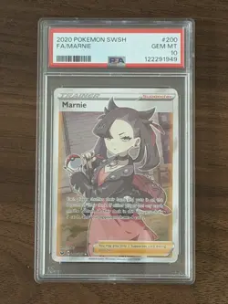 2020 POKEMON SWORD & SHIELD #200 FULL ART/MARNIE PSA 10 - Image 1