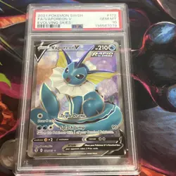 PSA 10 Vaporeon V 172/203 Evolving Skies Ultra Rare Full Art Pokemon GEM MINT - Image 1