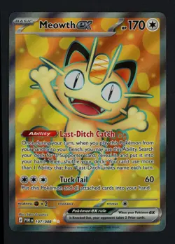 Meowth ex 107/088 ME03: Perfect Order Holofoil Ultra Rare Pokemon TCG - Image 1