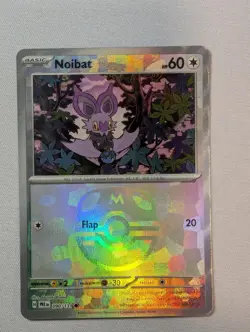 Noibat (Master Ball Pattern) 090/131 Holo SV: Prismatic Evolutions Pokemon NM - Image 1