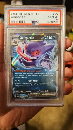 2024 POKEMON TEF EN-TEMPORAL FORCES #104 GENGAR EX PSA 10 - Image 1