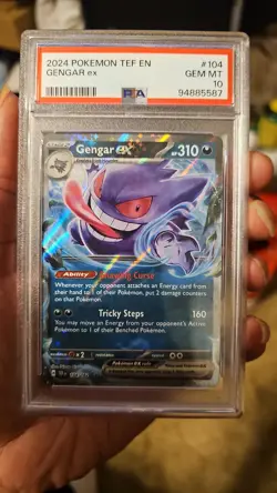 2024 POKEMON TEF EN-TEMPORAL FORCES #104 GENGAR EX PSA 10 - Image 2