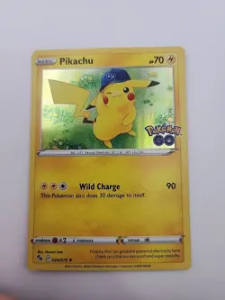 Pikachu (28) Holo Pokemon GO Promo 028/078 Blue Cap - Image 1