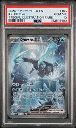 2025 POKEMON BLK EN-BLACK BOLT SPECIAL ILLUSTRATION RARE #165 KYUREM EX PSA 10 - Image 1
