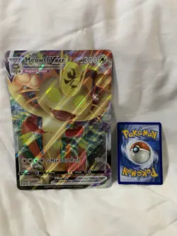 Pokemon Meowth VMAX SWSH005 Black Star Promo Card (Jumbo/Oversized Size) NM - Image 1