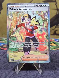 Pokemon TCG Ethan's Adventure 236/182 Destined Rivals SIR Holo Card NM - Image 1