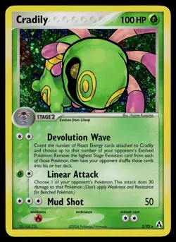 Pokemon Card - Cradily Legend Maker 3/92 Holo Rare - Image 1