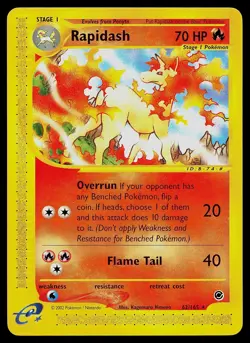 Pokemon Card - Rapidash Expedition Base Set 62/165 Rare - Image 1