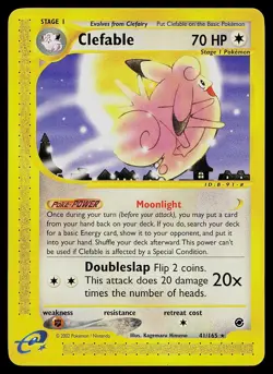 Pokemon Card - Clefable Expedition Base Set 41/165 Rare - Image 1