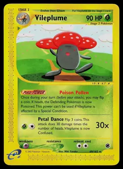 Pokemon Card - Vileplume Expedition Base Set 69/165 Rare - Image 1