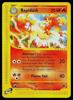 Pokemon Card - Rapidash Expedition Base Set 62/165 Rare - Image 1