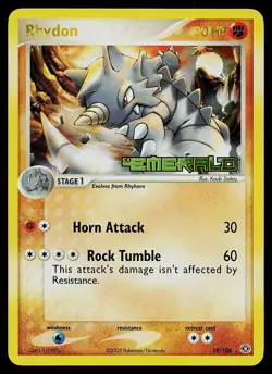 Pokemon Card - Rhydon Emerald 19/106 Reverse Holo Stamped - Image 1