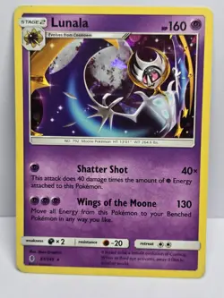Lunala 61/145 Guardians Rising Reverse Holo Pokemon TCG Card - Image 1