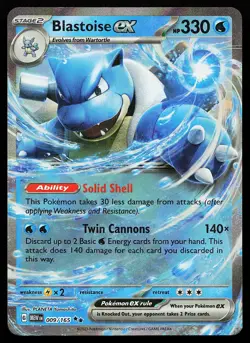 Blastoise ex 009/165 Holo Scarlet & Violet 151 Pokemon Card - Image 1