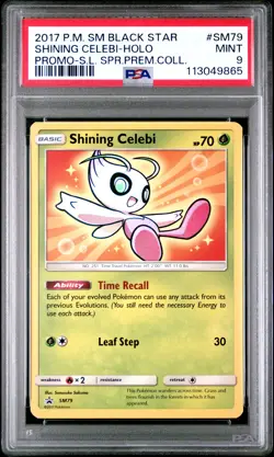 2017 POKEMON SM BLACK STAR PROMO SHINING CELEBI #SM79 HOLO PSA 9 MINT #113049865 - Image 1