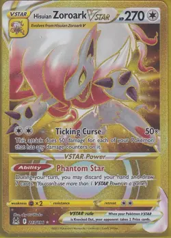 Hisuian Zoroark VSTAR (Secret) 213/196 Swsh11: Lost Origin Holo GOLD Pokemon NM - Image 1