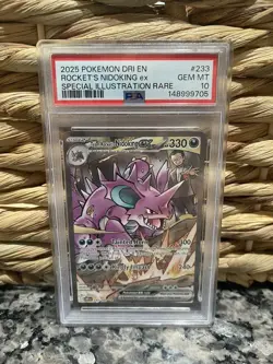 2025 Pokemon DRI EN Rockets Nidoking Ex Special Illustration Rare PSA 10 GEM MT - Image 1