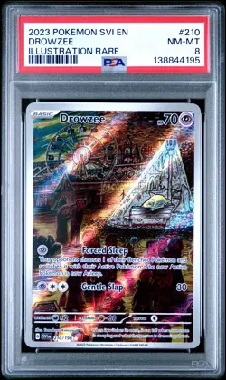 2023 POKEMON SVI EN-SCARLET & VIOLET ILLUSTRATION RARE #210 DROWZEE PSA 8 - Image 1