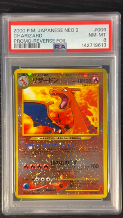 PSA 8 2000 Japanese Pokemon Neo 2 - Charizard #006 Promo - Reverse Holo Newcert - Image 2