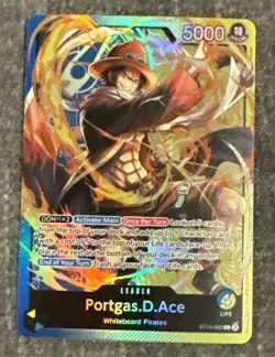One Piece Portgas.D.Ace ST13-002 Leader Ultra Deck Foil - Image 1
