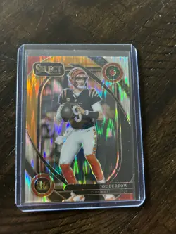2024 Panini Select - Club Level Joe Burrow #230 Black & Orange Shock Prizm - Image 1