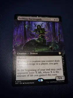 Defiling Daemogoth NM EXTENDED ART SECRETS OF STRIXHAVEN COMMANDER MTG - Image 1
