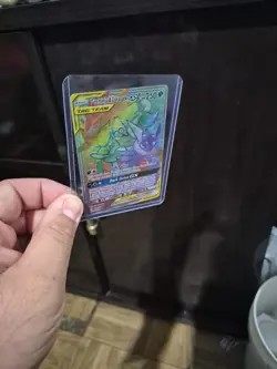 Pokemon Unbroken Bonds Rainbow Greninja Zoroark GX Holographic Card 222/214 - Image 1
