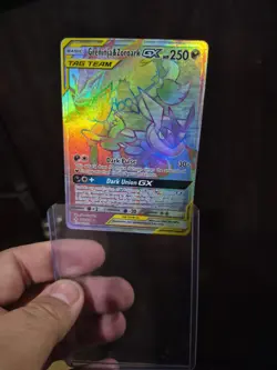 Pokemon Unbroken Bonds Rainbow Greninja Zoroark GX Holographic Card 222/214 - Image 3