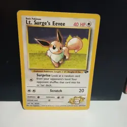 Eevee lot of 2 (MP-HP) pokemon vintage tcg cards Lt. Surge Eevee - Image 5