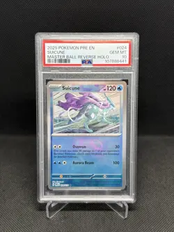 Pokemon Suicune (Master Ball Pattern) 024/131 Sv: Prismatic Evolutions PSA 10 - Image 1