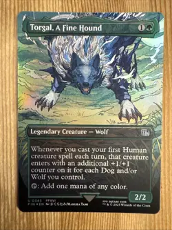 Torgal, A Fine Hound (Borderless) Final Fantasy Foil MTG NM - Image 1