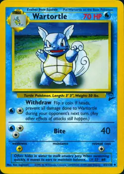 WARTORTLE 63/130 UNCOMMON BASE SET 2 POKEMON LP - Image 1