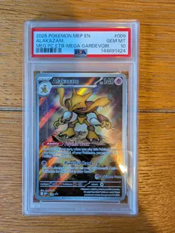 2025 Pokemon Mep EN-ME BLACK STAR PROMO ALAKAZAM 009-Pokemon Center PSA 10 - Image 1