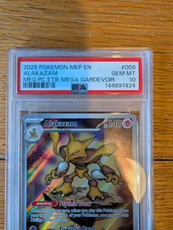 2025 Pokemon Mep EN-ME BLACK STAR PROMO ALAKAZAM 009-Pokemon Center PSA 10 - Image 2