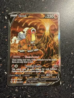 Pokemon TCG Entei v Crown Zenith: Galarian Gallery GG36/GG70 Holo Ultra Rare NM - Image 1
