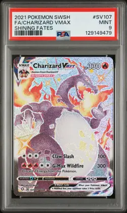CHARIZARD VMAX SV107/SV122 PSA 9 SHINING FATES HOLO POKEMON CARD ENGLISH - Image 1