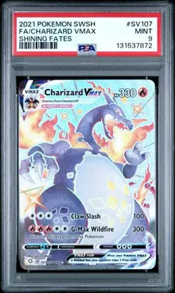 CHARIZARD VMAX SV107/SV122 PSA 9 SHINING FATES HOLO POKEMON CARD ENGLISH - Image 3