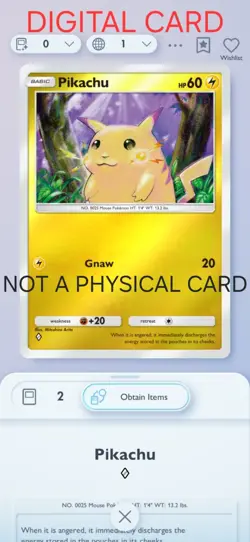 Pikachu Pokemon Pocket Mobile Game Deluxe Pack Set ◇ Rare Card For Trade - Image 1