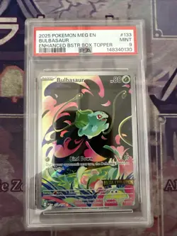 2025 Pokemon Bulbasaur Stamped Mega Evolution 133 PSA 9 Graded Card - Image 1