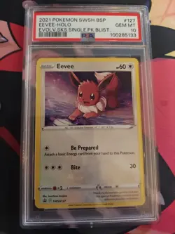 Pokemon PSA Mint 10 - Eevee SWSH127 Evolving Skies Blister Promo LOW POP 🔥 - Image 1