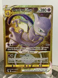 Mewtwo VSTAR (Secret) 086/078 Pokemon GO Holo Gold Hyper Rare - Image 1
