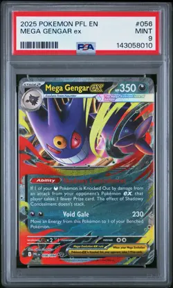Pokemon PSA 9 Mint Mega Gengar EX 056/094 Phantasmal Flames - Image 1