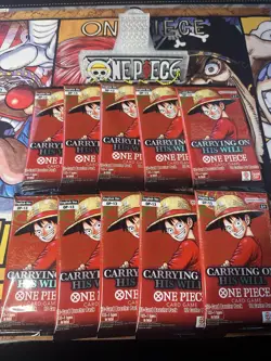 One Piece Carrying On His Will OP-13 Ten (10) Booster Packs English Pack Lot (A) - Image 1