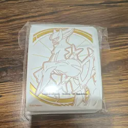 Pokemon Arceus Card Sleeves 65 Pack Gold White Design 2022 Pokemon TCG - Image 1